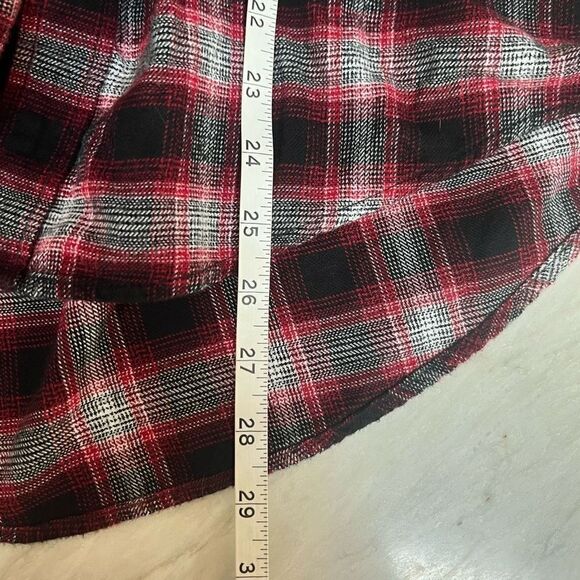 ARITZIA TNA Brisco cotton plaid flannel red black size XS - Picture 7 of 7